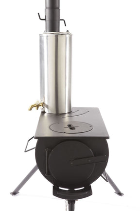 Outbacker® Pioneer Portable Tent Stove | 2.5KW 12KG | Flue and Boiler Package