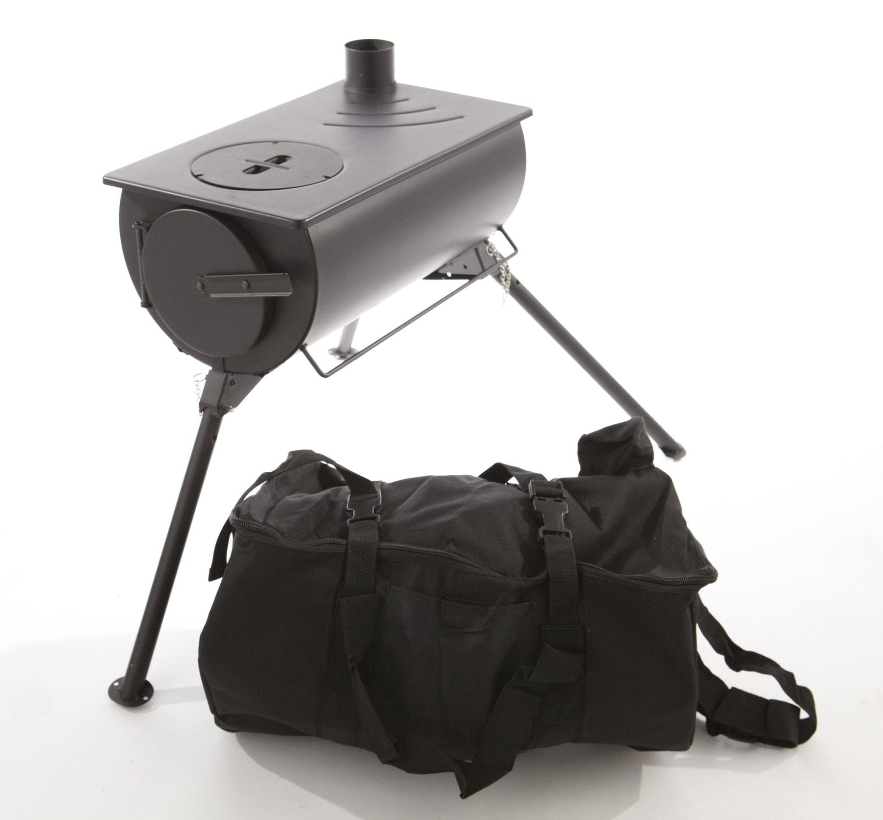 Outbacker® Pioneer Portable Tent Stove | 2.5KW 12KG | Flue and Boiler Package