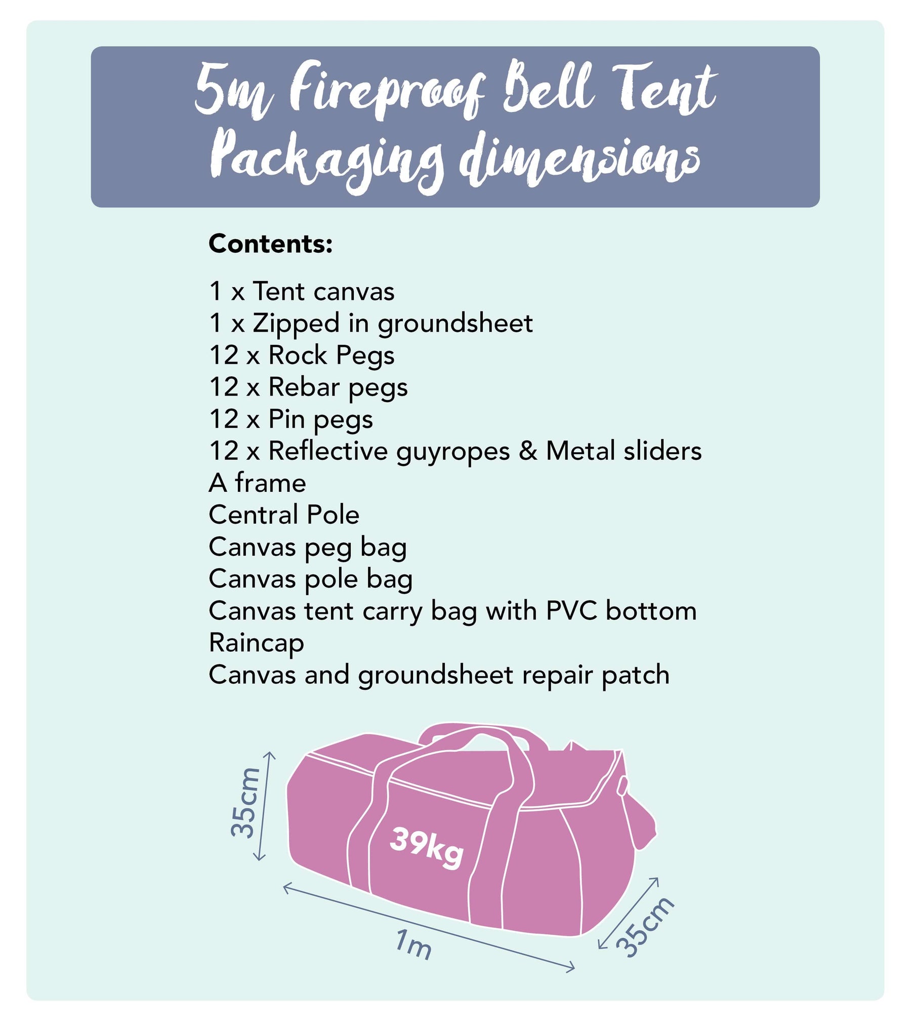 5m Bell Tent 'Pro' 360gsm 100% Proban© Flame Resistant Canvas | StoveMate