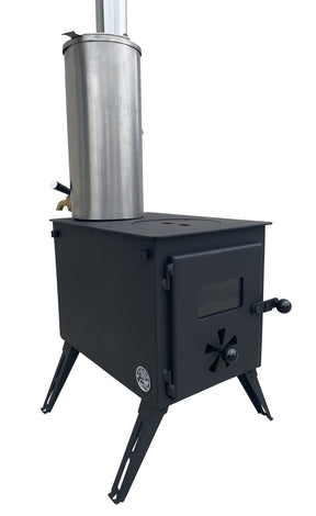 Outbacker® Firebox Portable Tent Stove | 3.5KW 12KG | Flue and Boiler Package