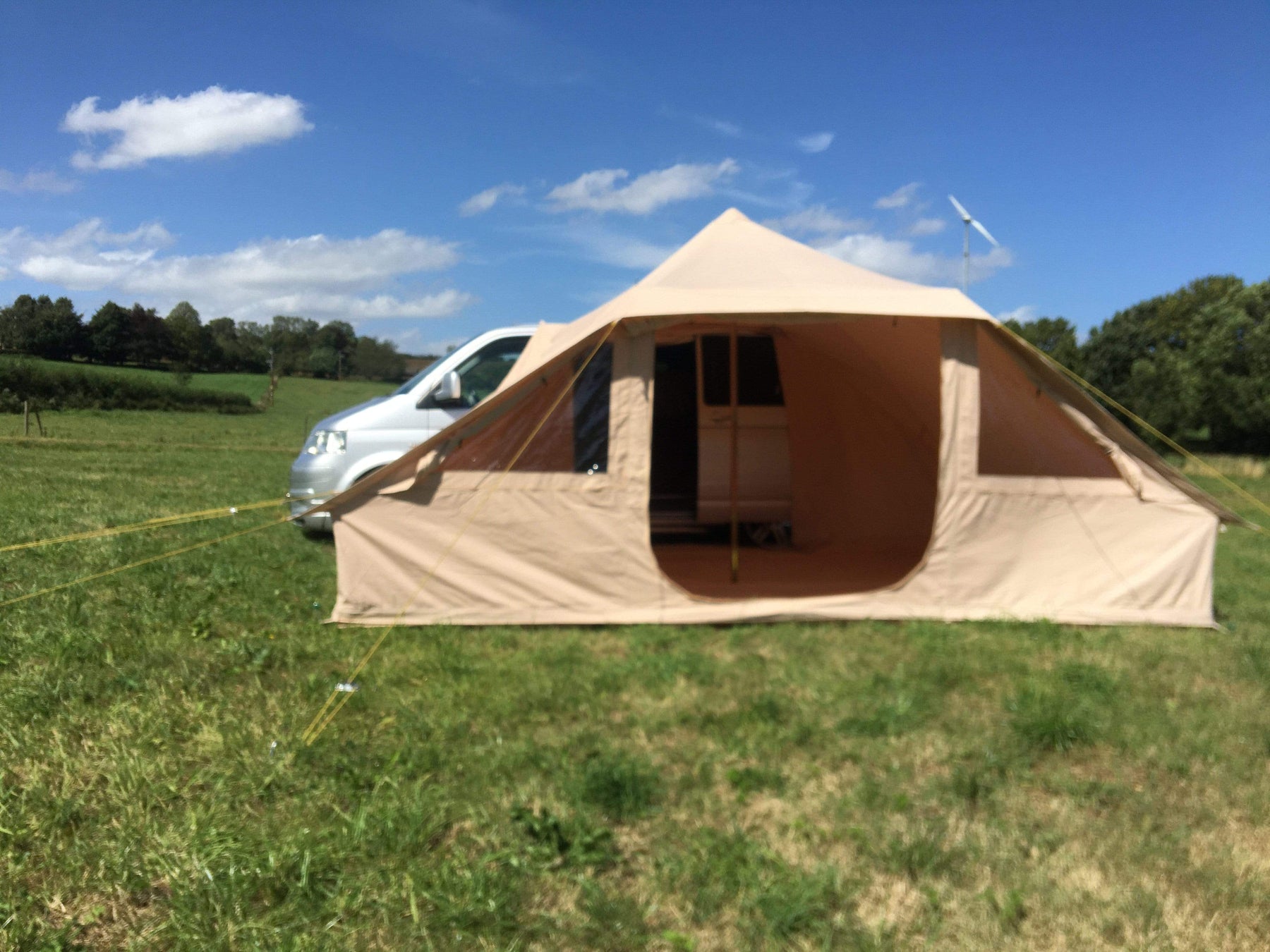 4.4m x 3m DubPod™ 'Roamer' 285gsm 100% Natural Canvas | Camper Awning & StoveMate