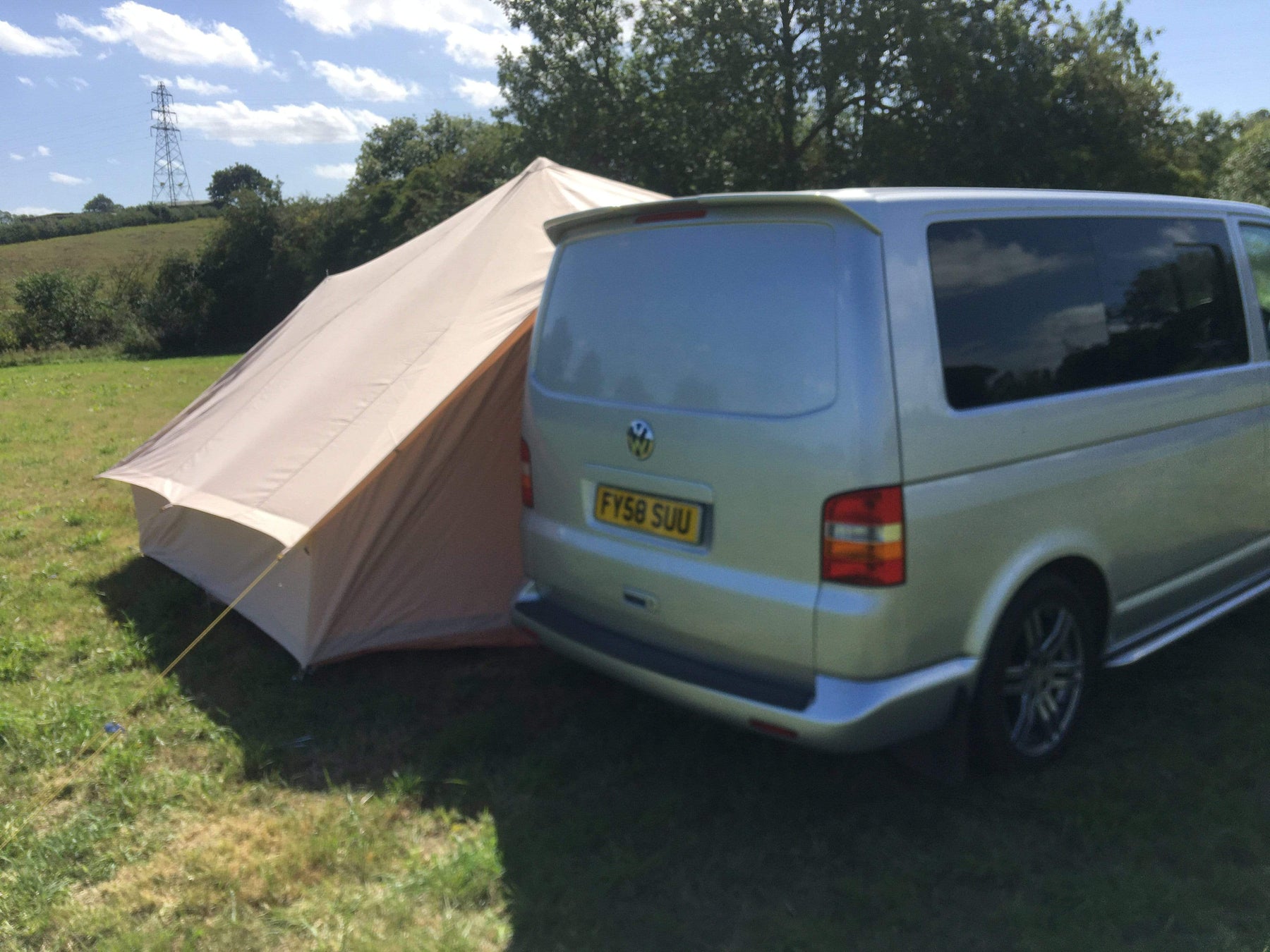 4.4m x 3m DubPod™ 'Roamer' 285gsm 100% Natural Canvas | Camper Awning & StoveMate