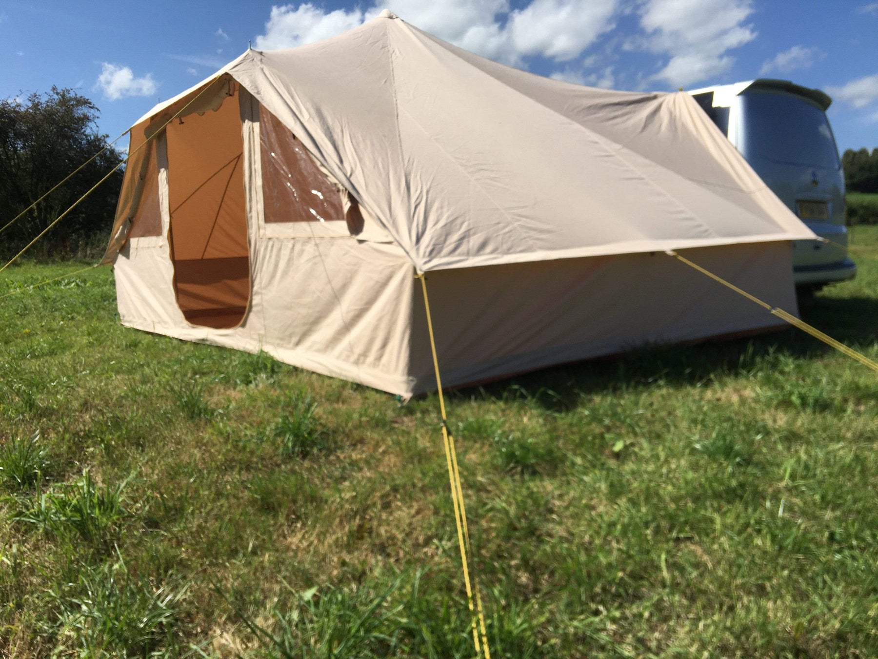 4.4m x 3m DubPod™ 'Roamer' 285gsm 100% Natural Canvas | Camper Awning & StoveMate