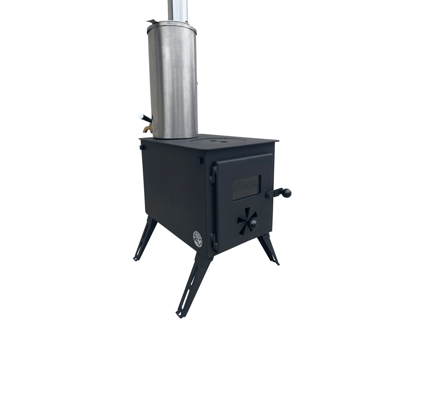 Outbacker® Firebox Portable Tent Stove | 3.5KW 12KG | Flue and Boiler Package