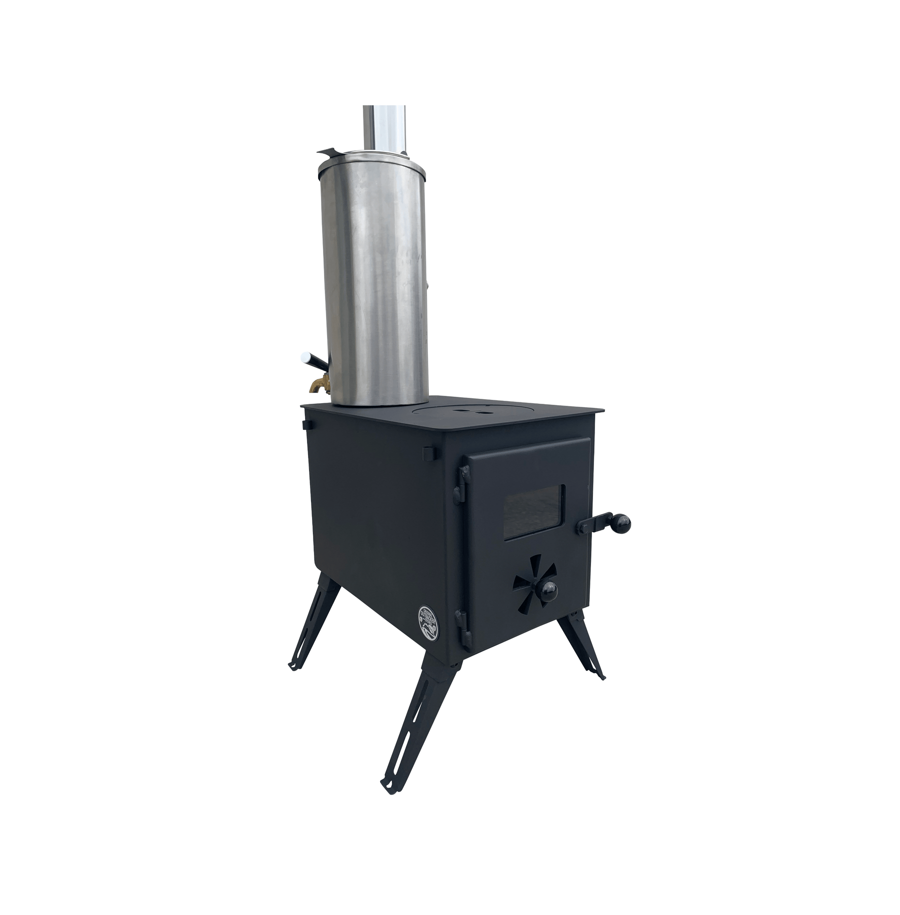 Outbacker® Firebox Portable Tent Stove | 3.5KW 12KG | Flue and Boiler Package