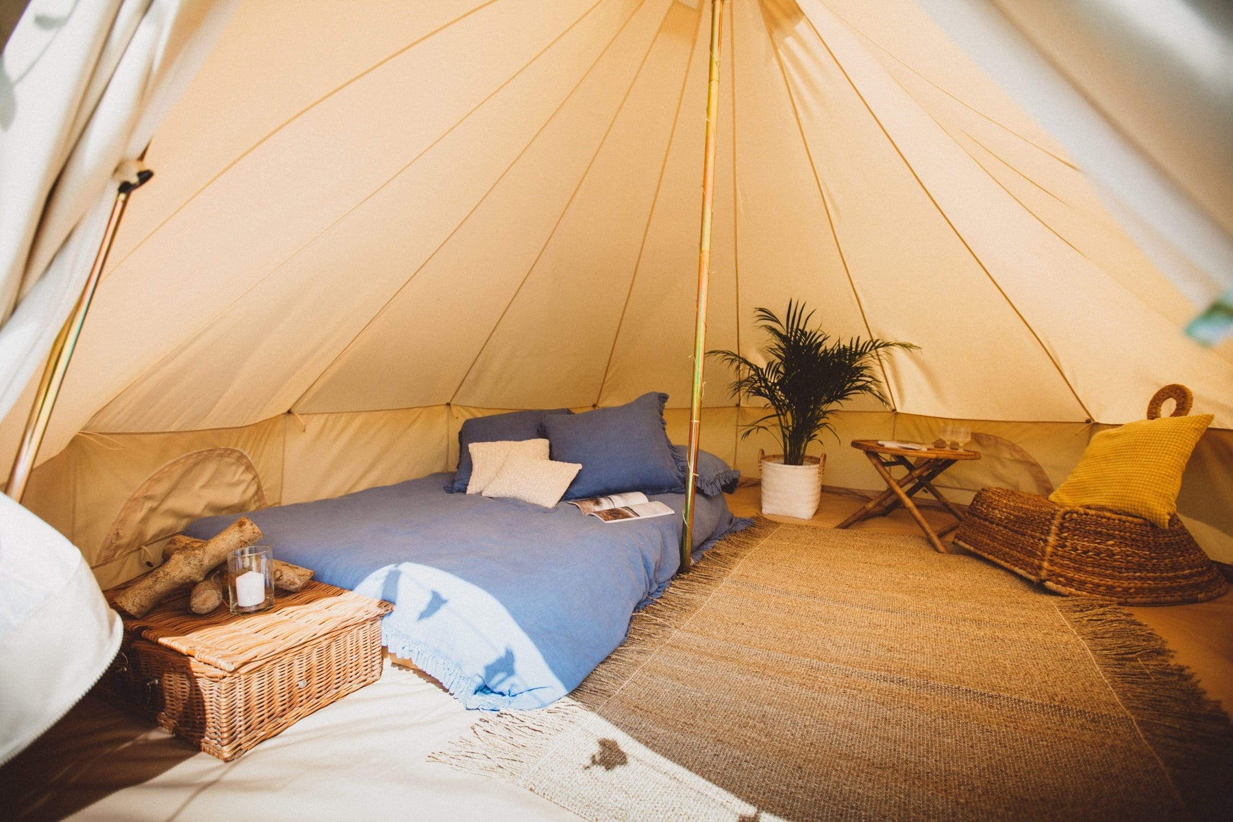 6m Bell Tent 285gsm 100% Natural Canvas | XL Walls & StoveMate